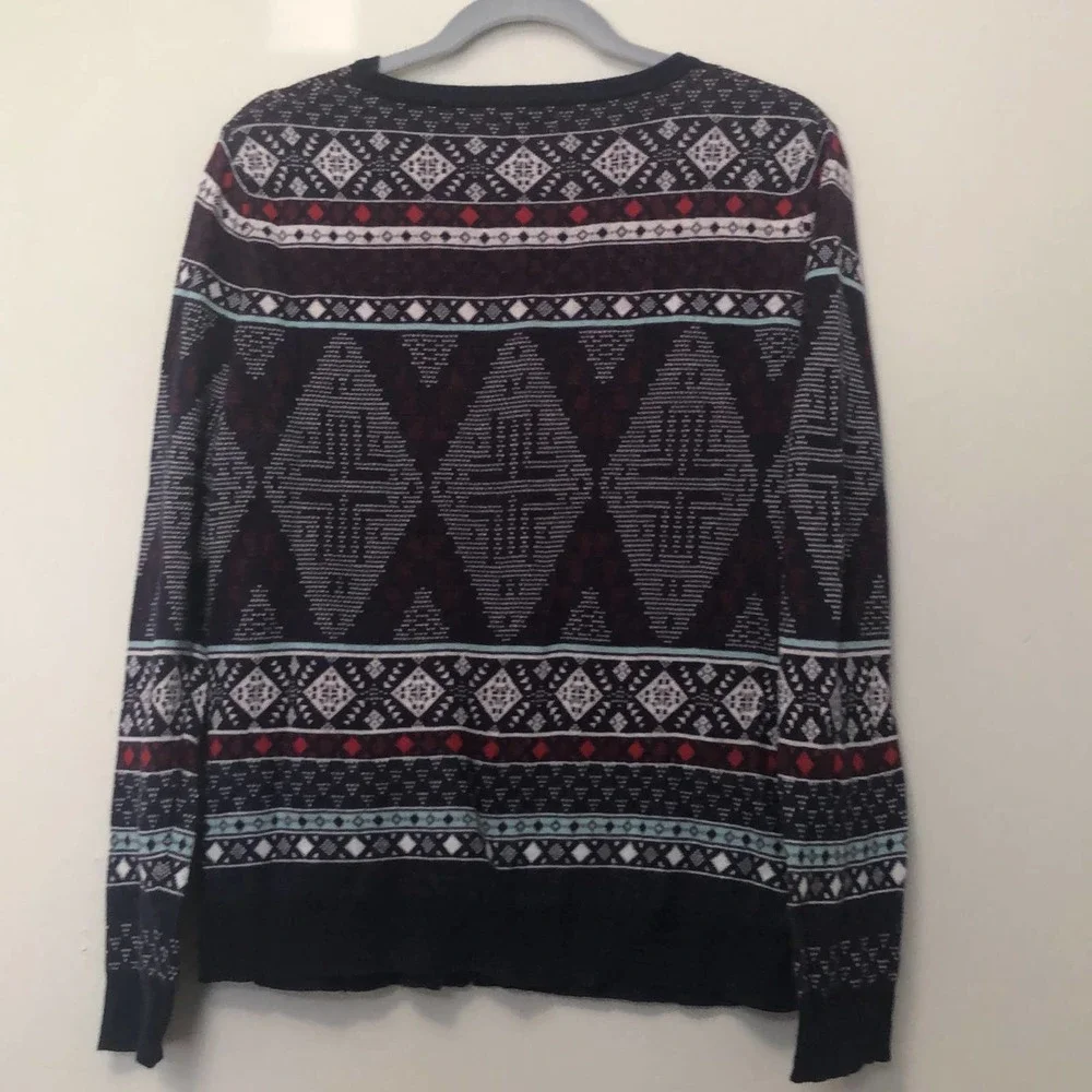 Merona Graphic Print Button Front Cardigan Women’s‎ Large EUC